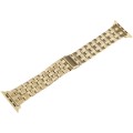 For Apple Watch Series 6 40mm 22mm Ultra-thin Five Beads Stainless Steel Watch Band(Gold)