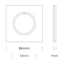 86mm Round LED Tempered Glass Switch Panel, Gold Round Glass, Style:Blank Panel