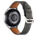 20mm Universal Denim Leather Buckle Watch Band(Black)