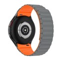 For Samsung Galaxy Watch 6 / 5 / 4 Magnetic Loop Silicone Watch Band(Grey Orange)