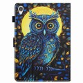 For Lenovo Tab M10 HD 2nd Gen Painted Pattern Stitching Smart Leather Tablet Case(Moonlight Eagle)