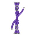 For Apple Watch Series 8 41mm Chrysanthemum Beads Paracord Braided Watch Band(Purple)