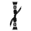 For Apple Watch 38mm Chrysanthemum Beads Paracord Braided Watch Band(Black)