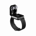 D8 2.01 inch 2 in 1 Bluetooth Earphone Steel Band Smart Watch, Support Health Monitoring / NFC(Black