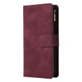 For Samsung Galaxy A15 5G Multifunctional Frosted Zipper Wallet Leather Phone Case(Wine Red)