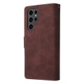 For Samsung Galaxy S24 Ultra 5G Multifunctional Frosted Zipper Wallet Leather Phone Case(Coffee)