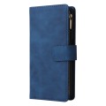 For Samsung Galaxy S24+ 5G Multifunctional Frosted Zipper Wallet Leather Phone Case(Blue)