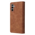 For Samsung Galaxy S24+ 5G Multifunctional Frosted Zipper Wallet Leather Phone Case(Brown)