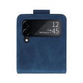 For Samsung Galaxy Z Flip3 5G Multifunctional Frosted Zipper Wallet Leather Phone Case(Blue)