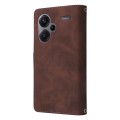 For Xiaomi Redmi Note 13 Pro+ Multifunctional Frosted Zipper Wallet Leather Phone Case(Coffee)