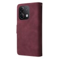 For Xiaomi Redmi Note 13 5G Multifunctional Frosted Zipper Wallet Leather Phone Case(Wine Red)