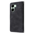 For Xiaomi Redmi 13C 4G Global Multifunctional Frosted Zipper Wallet Leather Phone Case(Black)