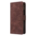 For Xiaomi Redmi 13C 4G Global Multifunctional Frosted Zipper Wallet Leather Phone Case(Coffee)