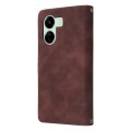 For Xiaomi Redmi 13C 4G Global Multifunctional Frosted Zipper Wallet Leather Phone Case(Coffee)