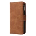 For Xiaomi Redmi Note 13 Pro 4G Multifunctional Frosted Zipper Wallet Leather Phone Case(Brown)