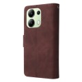 For Xiaomi Redmi Note 13 4G Multifunctional Frosted Zipper Wallet Leather Phone Case(Coffee)