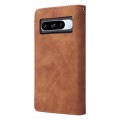 For Google Pixel 8a Multifunctional Multi-Card Wallet Phone Leather Case(Brown)