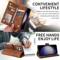 For Samsung Galaxy S23 FE 5G Crossbody Multi-card Slot Wallet Zipper Leather Phone Case(Brown)