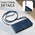 For Samsung Galaxy S23 FE 5G Crossbody Multi-card Slot Wallet Zipper Leather Phone Case(Dark Blue)