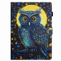 For Samsung Galaxy Tab A9 Painted Pattern Stitching Smart Leather Tablet Case(Moonlight Eagle)