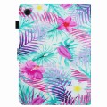 For Samsung Galaxy Tab A9 Painted Pattern Stitching Smart Leather Tablet Case(Bougainvillea)