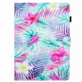 For Samsung Galaxy Tab A7 2020 T500 Painted Pattern Stitching Smart Leather Tablet Case(Bougainville