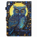 For Samsung Galaxy Tab S6 Lite P610 Painted Pattern Stitching Smart Leather Tablet Case(Moonlight Ea
