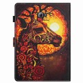 For Samsung Galaxy Tab A 10.1 T580 Painted Pattern Stitching Smart Leather Tablet Case(Flower Deer)