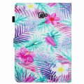 For Samsung Galaxy Tab A 10.1 T580 Painted Pattern Stitching Smart Leather Tablet Case(Bougainvillea