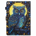 For iPad 9.7 2018 / 2017 Painted Pattern Stitching Smart Leather Tablet Case(Moonlight Eagle)