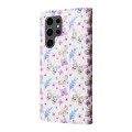 For Samsung Galaxy S24 Ultra 5G Bronzing Painting RFID Leather Case(Pansies)