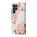 For Samsung Galaxy S24 Ultra 5G Bronzing Painting RFID Leather Case(Rose Flower)