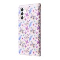 For Samsung Galaxy S24+ 5G Bronzing Painting RFID Leather Case(Pansies)