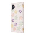 For Samsung Galaxy A05 Bronzing Painting RFID Leather Case(Bloosoming Flower)