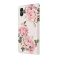 For Samsung Galaxy A05 Bronzing Painting RFID Leather Case(Rose Flower)