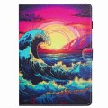 For Amazon Kindle 11th 2022 Painted Pattern Stitching Smart Leather Tablet Case(Waves)