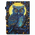 For Amazon Kindle Fire HD 10 2015 Painted Pattern Stitching Smart Leather Tablet Case(Moonlight Eagl