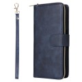 For Samsung Galaxy A15 5G 9-Card Slots Zipper Wallet Bag Leather Phone Case(Blue)