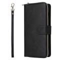 For Samsung Galaxy S24 Ultra 5G 9-Card Slots Zipper Wallet Bag Leather Phone Case(Black)