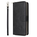 For Samsung Galaxy A05 9-Card Slots Zipper Wallet Bag Leather Phone Case(Black)