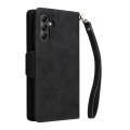 For Samsung Galaxy A15 5G Rivet Buckle 9 Cards 3-Fold Wallet Leather Phone Case(Black)