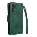 For Samsung Galaxy A15 5G Rivet Buckle 9 Cards 3-Fold Wallet Leather Phone Case(Green)