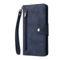 For Samsung Galaxy A15 5G Rivet Buckle 9 Cards 3-Fold Wallet Leather Phone Case(Blue)