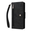 For Samsung Galaxy S24 Ultra 5G Rivet Buckle 9 Cards 3-Fold Wallet Leather Phone Case(Black)