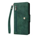For Samsung Galaxy S24 Ultra 5G Rivet Buckle 9 Cards 3-Fold Wallet Leather Phone Case(Green)