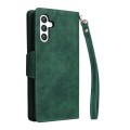 For Samsung Galaxy S24+ 5G Rivet Buckle 9 Cards 3-Fold Wallet Leather Phone Case(Green)
