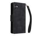 For Samsung Galaxy A05 Rivet Buckle 9 Cards 3-Fold Wallet Leather Phone Case(Black)
