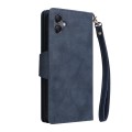 For Samsung Galaxy A05 Rivet Buckle 9 Cards 3-Fold Wallet Leather Phone Case(Blue)