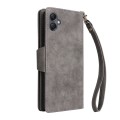 For Samsung Galaxy A05 Rivet Buckle 9 Cards 3-Fold Wallet Leather Phone Case(Grey)
