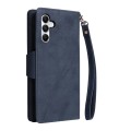 For Samsung Galaxy A05s Rivet Buckle 9 Cards 3-Fold Wallet Leather Phone Case(Blue)
